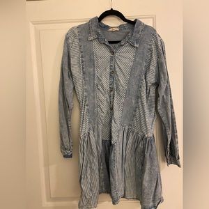 Promesa striped blue jean dress size M